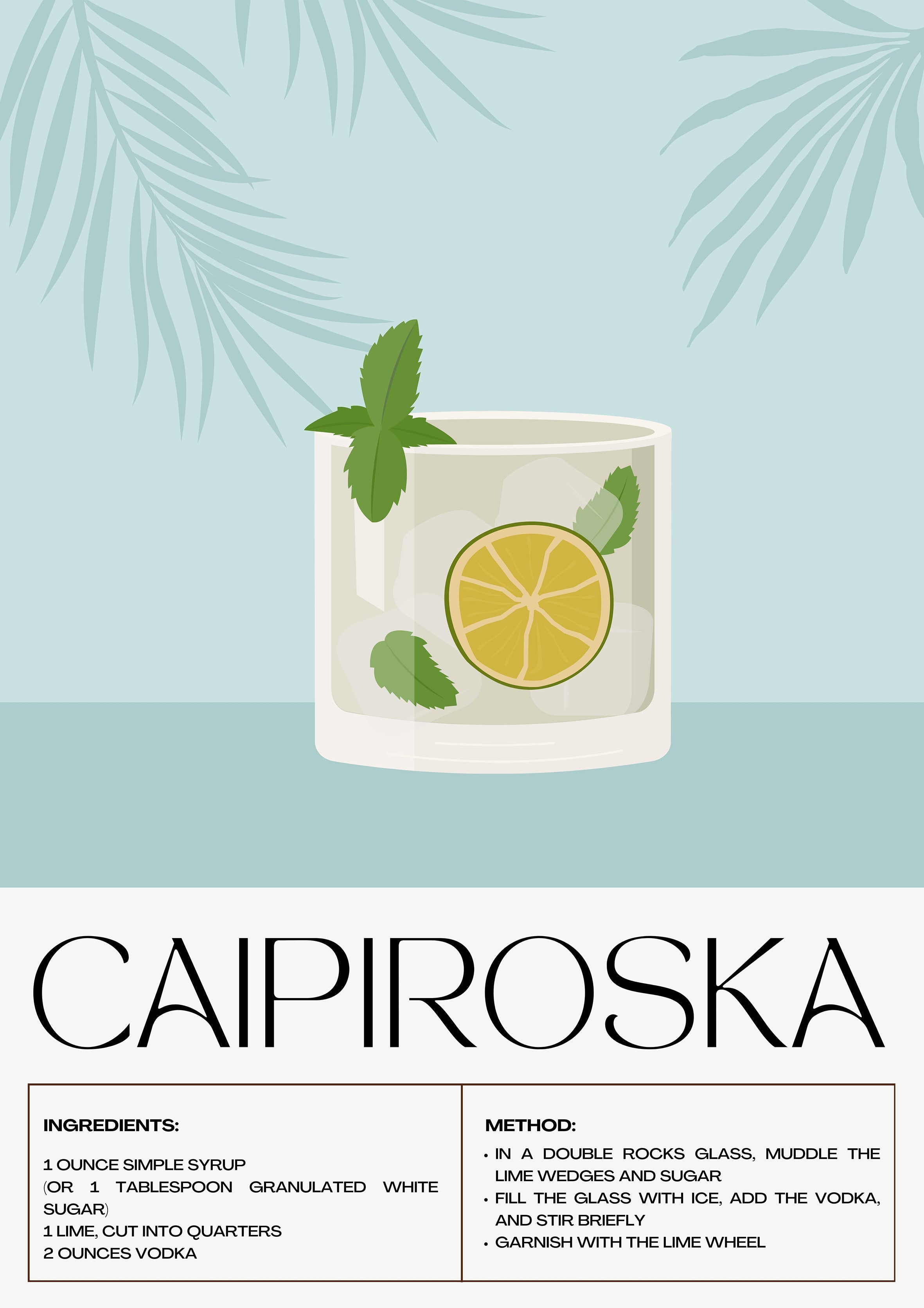 Caipiroksa | Cocktail metal poster artwork